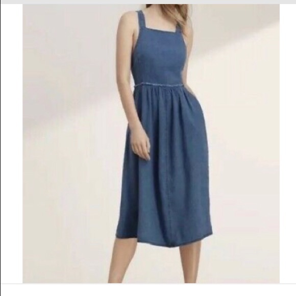 Wilfred Dresses & Skirts - Wilfred denim dress cross back with linen size 6